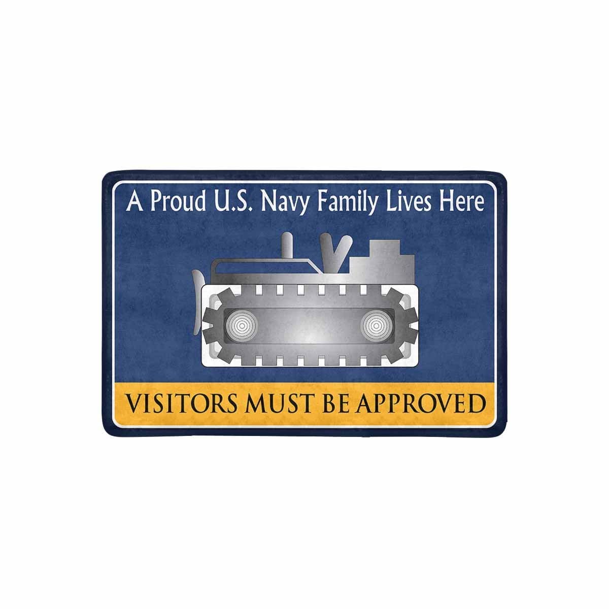 Navy Equipment Operator Navy EO Family Doormat - Visitors must be approved (23,6 inches x 15,7 inches)-Doormat-Navy-Rate-Veterans Nation