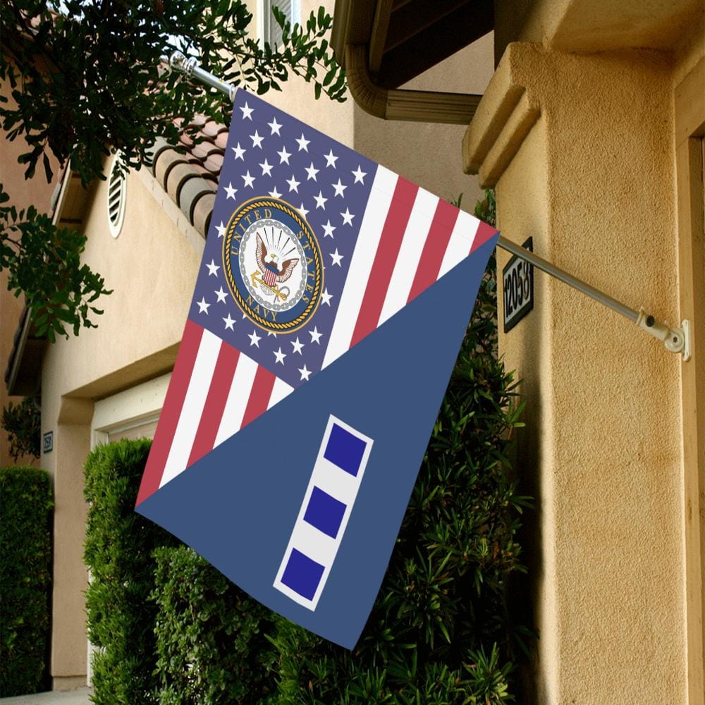 US Navy W-4 Chief Warrant Officer 4 W4 CW4 House Flag 28 inches x 40 inches Twin-Side Printing-HouseFlag-Navy-Officer-Veterans Nation