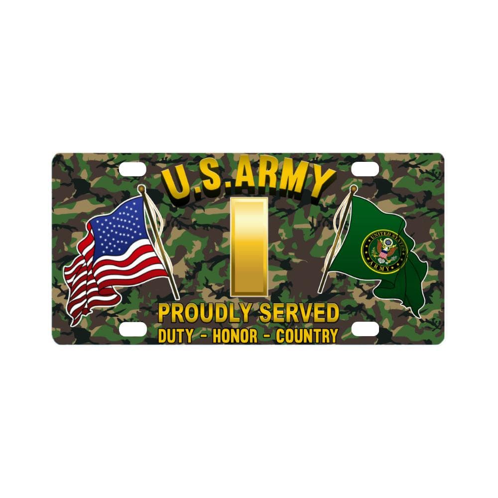 US Army O-1 Second Lieutenant O1 2LT Commissioned Classic License Plate-LicensePlate-Army-Ranks-Veterans Nation