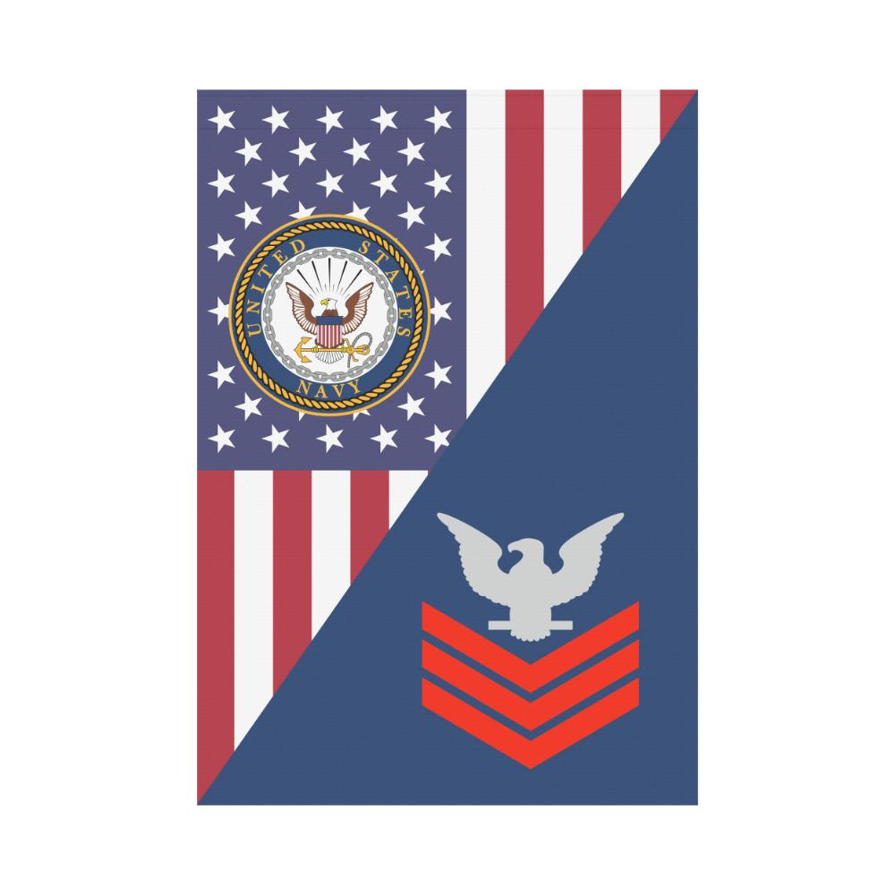 US Navy E-6 Petty Officer First Class E6 PO1 Red Stripe Collar Device House Flag 28 inches x 40 inches Twin-Side Printing-HouseFlag-Navy-Collar-Veterans Nation