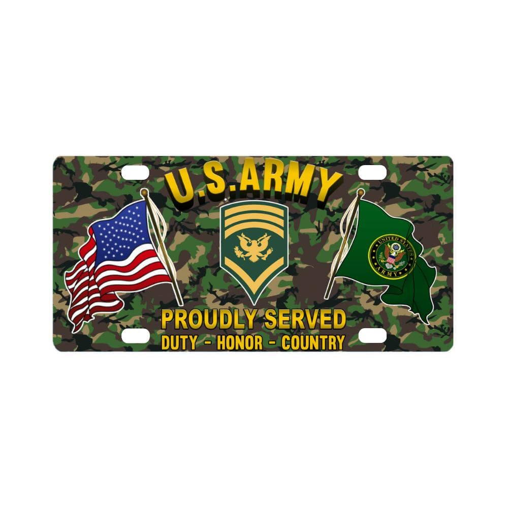 US Army E-8 SPC E8 Specialist RanksProudly Plate F Classic License Plate-LicensePlate-Army-Ranks-Veterans Nation