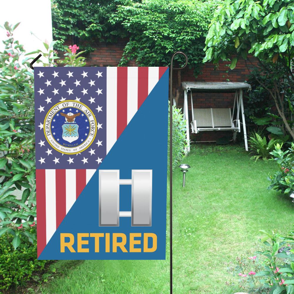 US Air Force O-3 Captain Capt O3 Retired House Flag 28 inches x 40 inches Twin-Side Printing-HouseFlag-USAF-Ranks-Veterans Nation