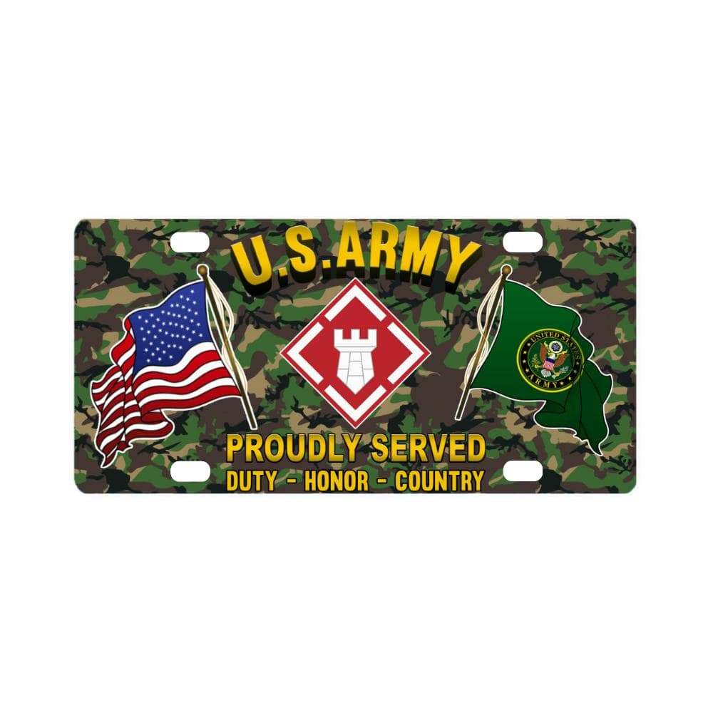 US ARMY 20TH ENGINEER BRIGADE WITH AIRBORNE TAB- Classic License Plate-LicensePlate-Army-CSIB-Veterans Nation