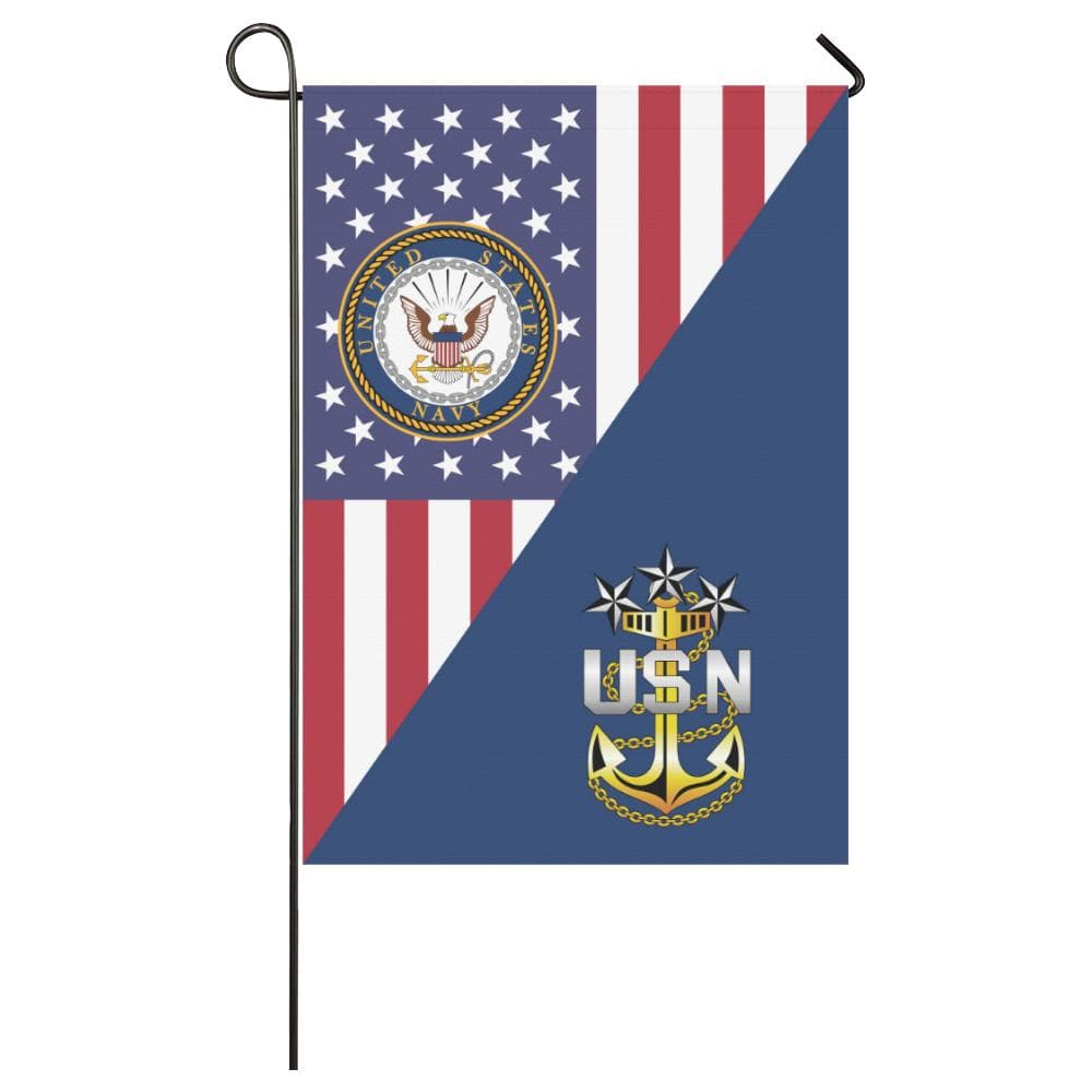 US Navy E-9 Master Chief Petty Officer Of The Navy E9 MCPON Senior Enlisted Advisor Collar Device House Flag 28 inches x 40 inches Twin-Side Printing-HouseFlag-Navy-Collar-Veterans Nation