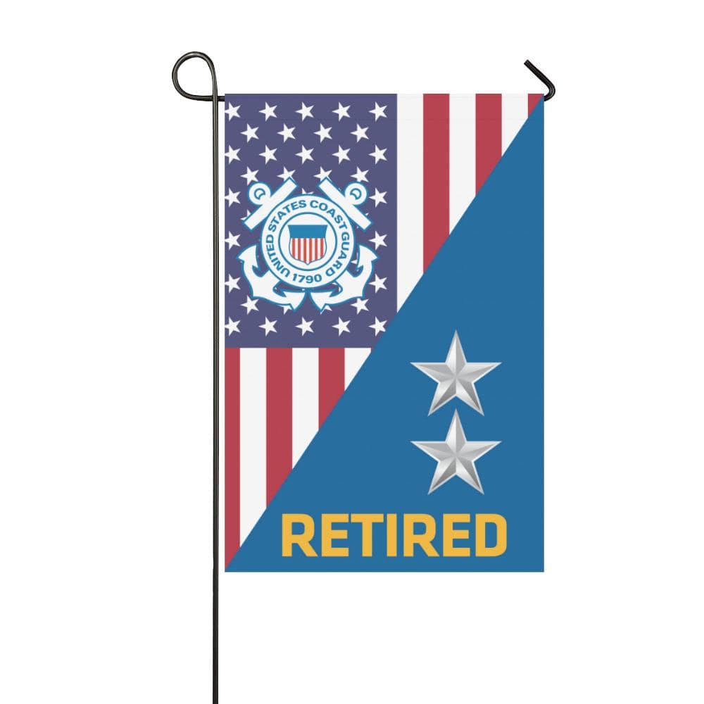 US Coast Guard O-8 Rear Admiral O8 RADM Retired Garden Flag/Yard Flag 12 inches x 18 inches-GDFlag-USCG-Officer-Veterans Nation