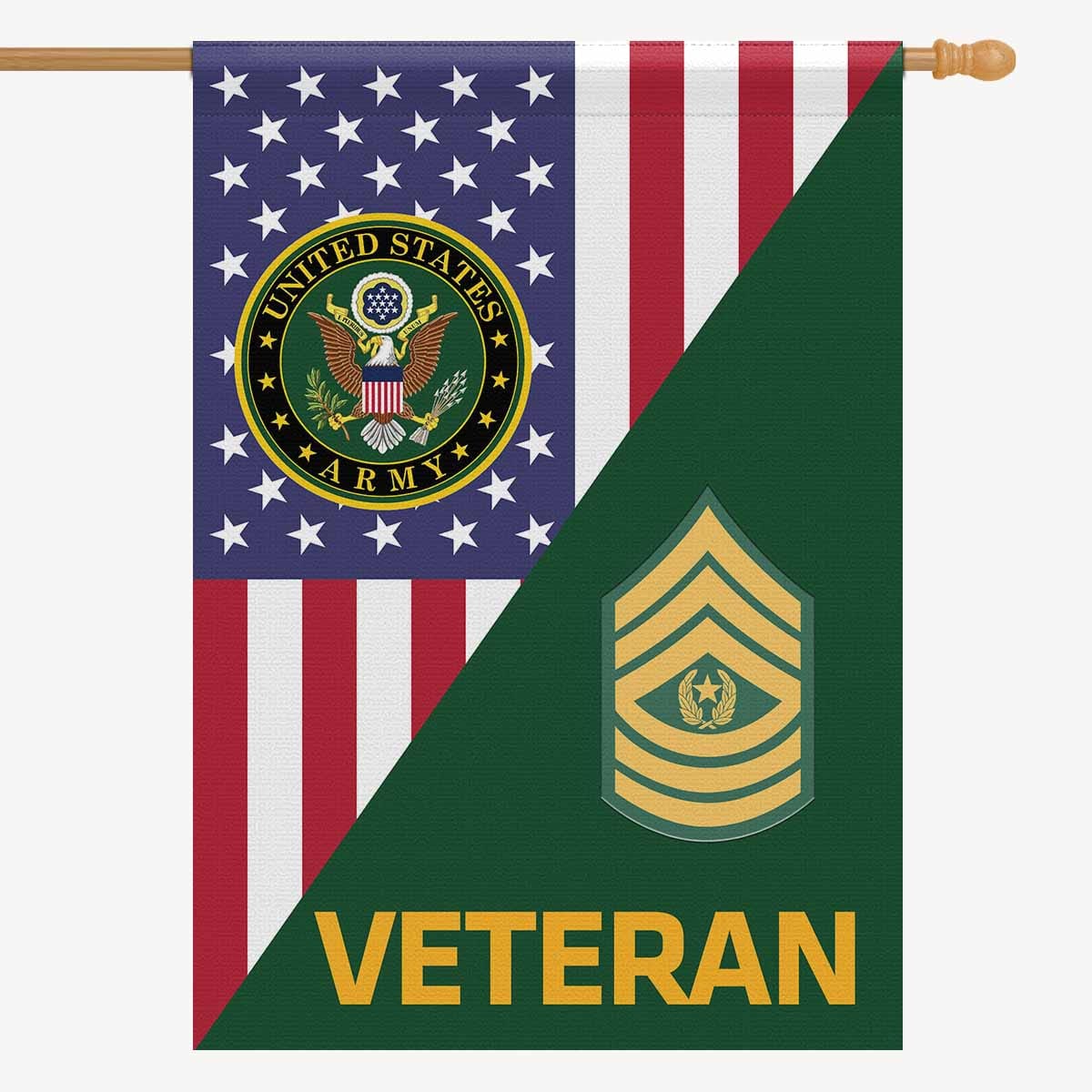 US Army E-9 Command Sergeant Major E9 CSM Veteran House Flag 28 Inch x 40 Inch 2-Side Printing-HouseFlag-Army-Ranks-Veterans Nation