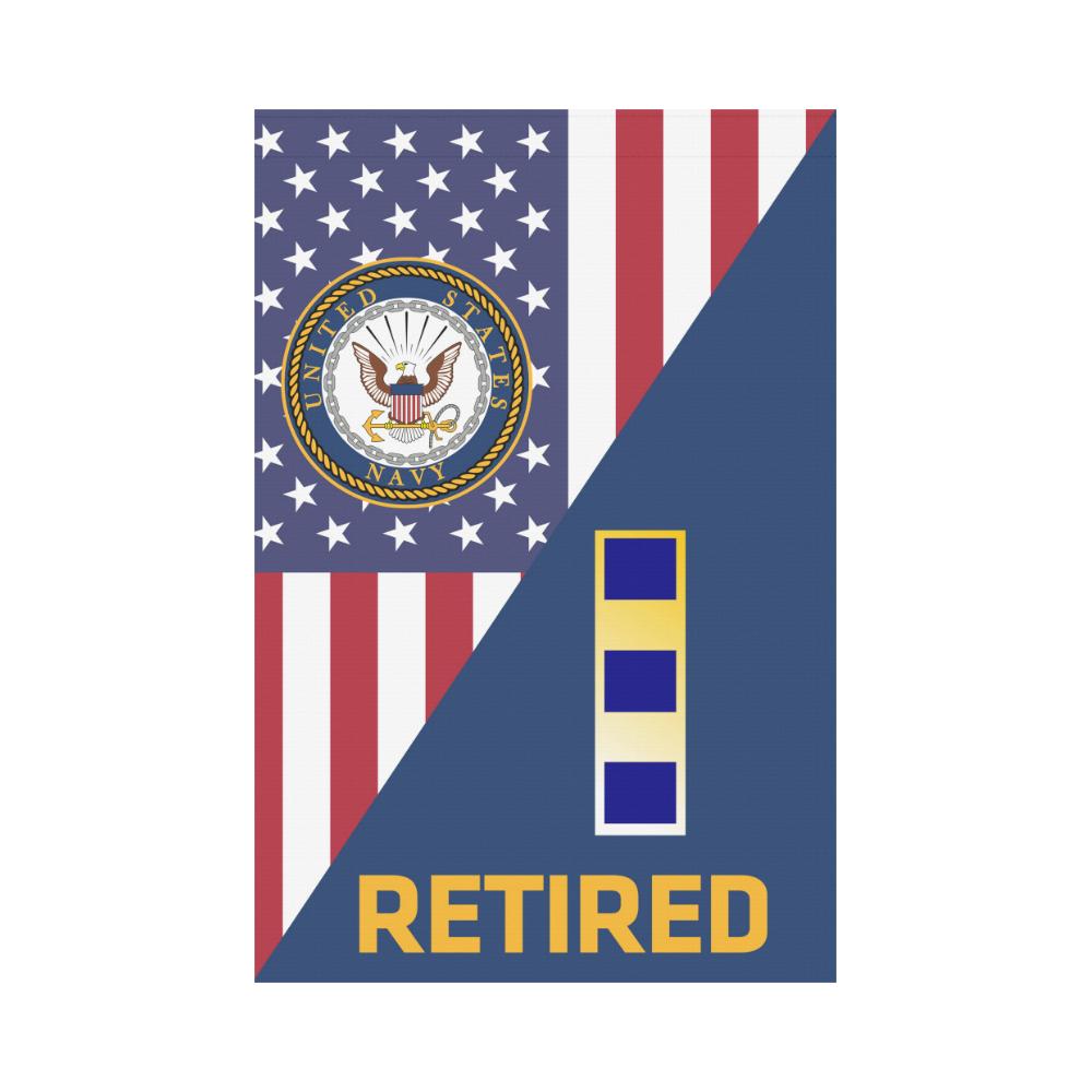 US Navy W-2 Chief Warrant Officer 2 W2 CW2 Retired Garden Flag/Yard Flag 12 inches x 18 inches Twin-Side Printing-GDFlag-Navy-Officer-Veterans Nation