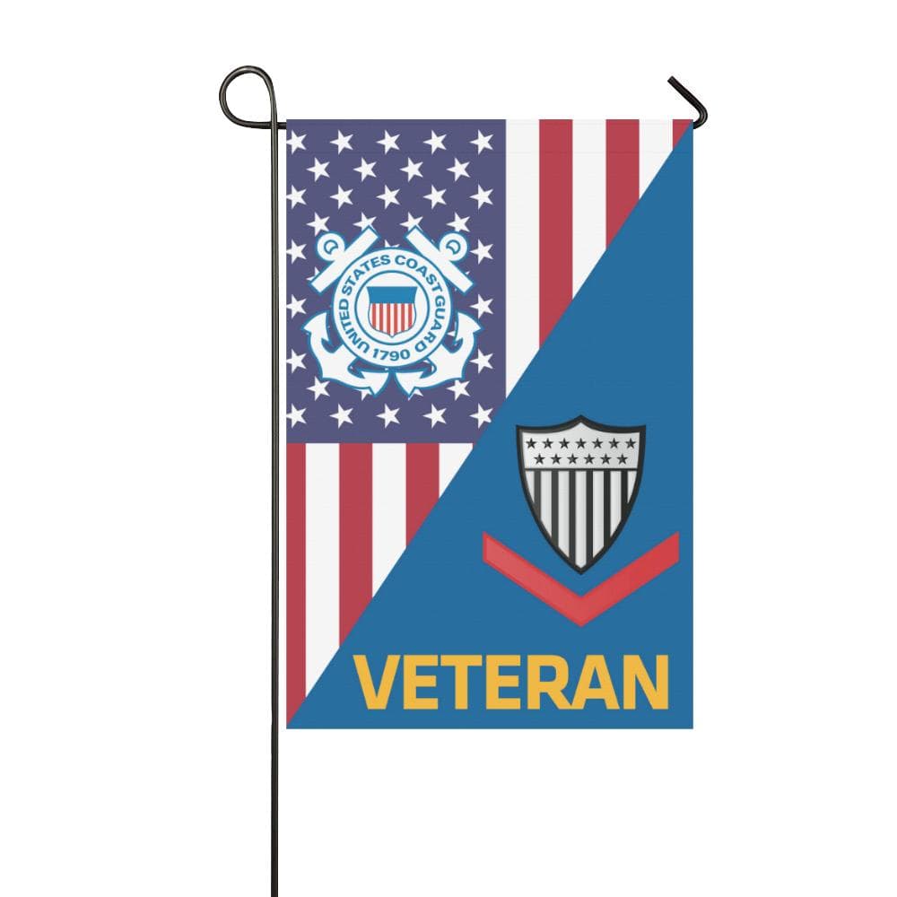 US Coast Guard E-4 Petty Officer Third Class E4 PO3 Veteran Garden Flag/Yard Flag 12 inches x 18 inches Twin-Side Printing-GDFlag-USCG-Collar-Veterans Nation