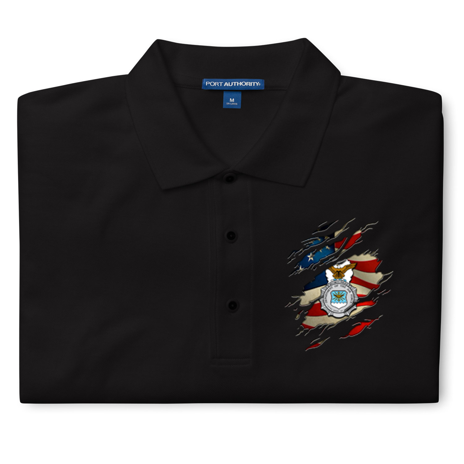 Custom US Air Force Ranks/Insignia, Scratch Art, Print On Left Chest Polo Shirt