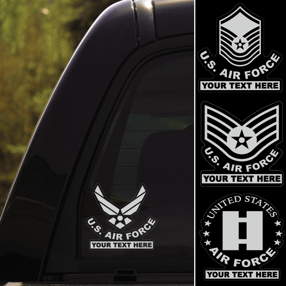 US Air Force Insignia - Personalized Clear Stickers-Decal-Personalized-AirForce-Veterans Nation