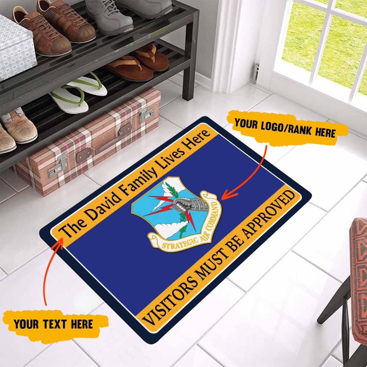 Personalize Doormat - Visitor Must Be Approved 23.6 x15.7 Inches-Doormat-Personalize-General-Veterans Nation