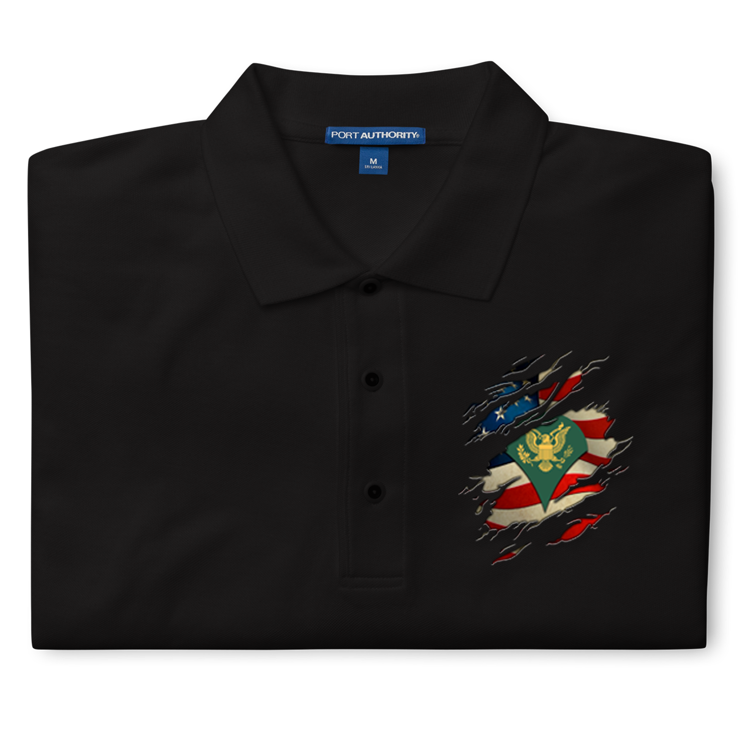 Custom US Army Ranks/Insignia, Scratch Art, Print On Left Chest Polo Shirt