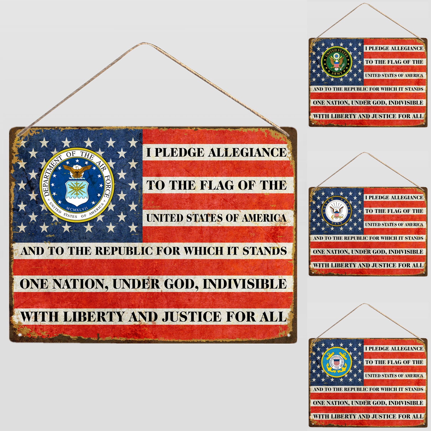 US Military, I Pledge Allegiance To The Flag Metal Sign-MetalSign-AllBranch-Veterans Nation