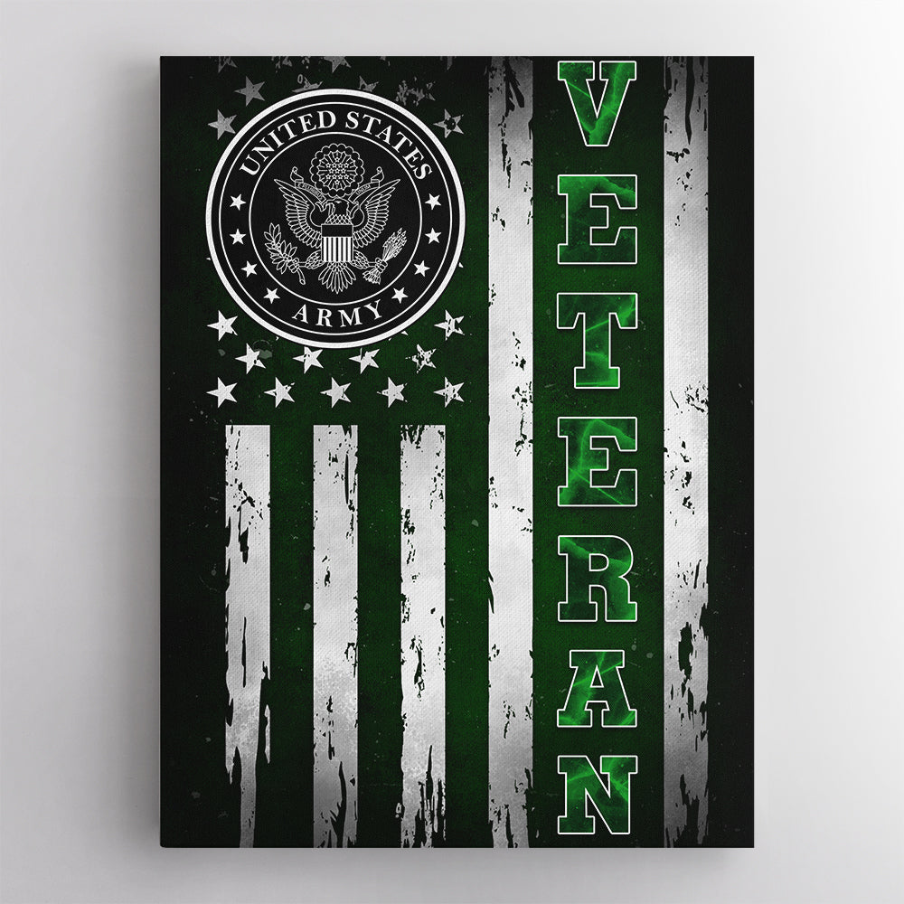 Black/White USA Flag Veteran Canvas 1.5in Frame-Housewares-Veterans Nation