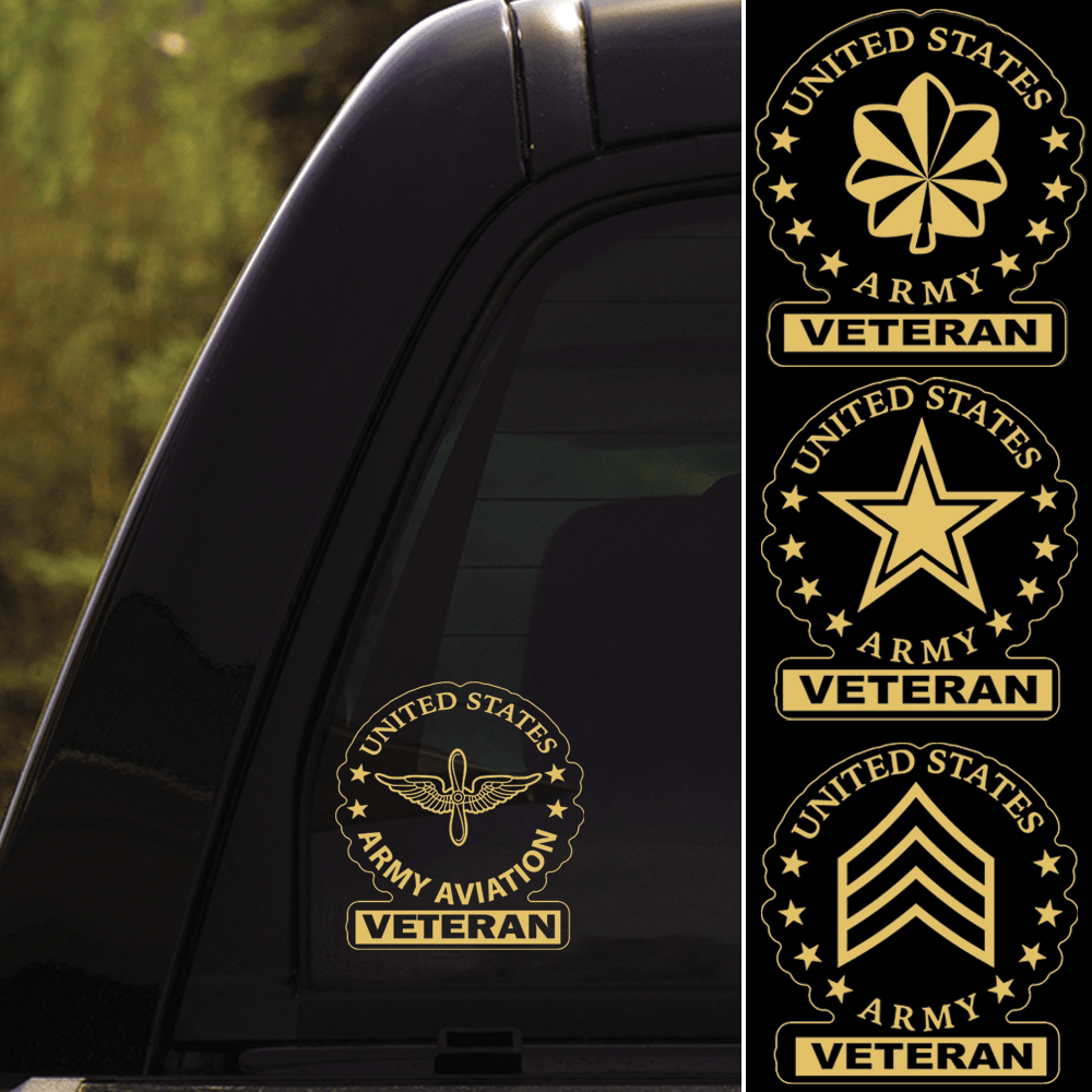 US Army Insignia Veteran Clear Stickers-Decal-Army-Veterans Nation
