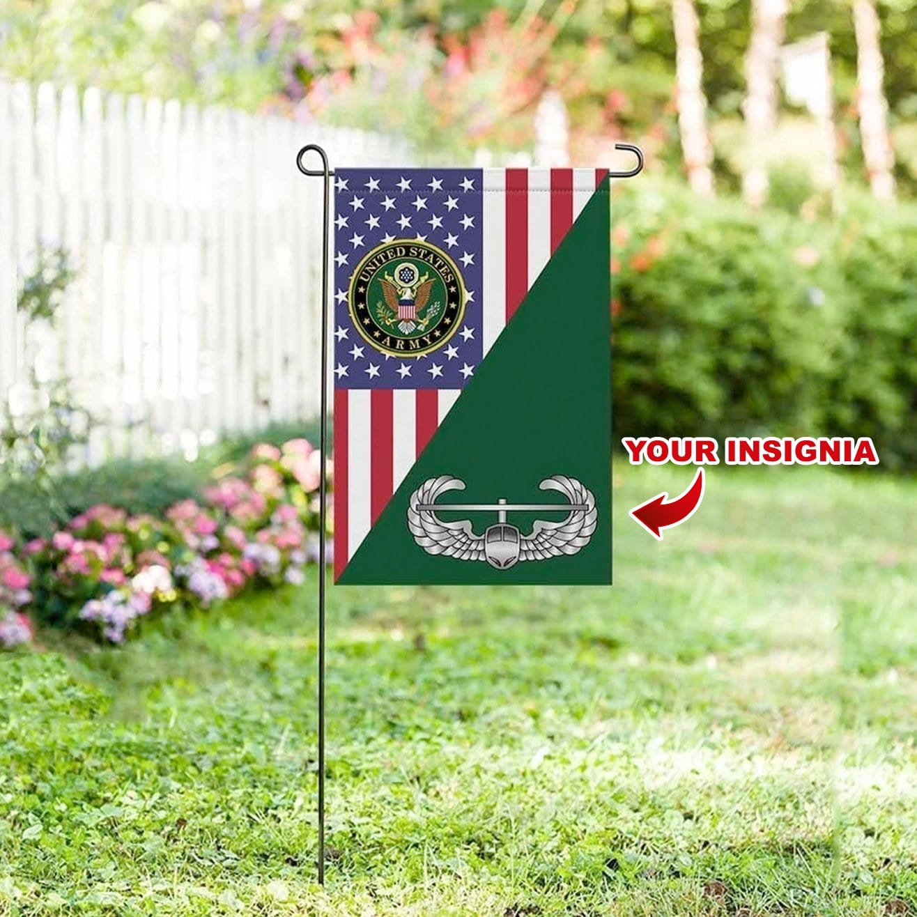 US Army Combat Badge Isnignia With America Flag Garden Flag/Yard Flag 12 Inch x 18 Inch Twin-Side Printing-GDFlag-Army-Veterans Nation