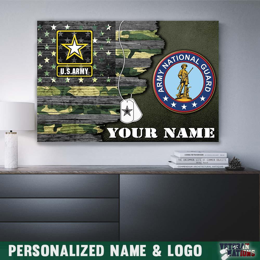 Personalized Canvas - U.S. Army Branch - Personalized Name & Logo-Canvas-Personalized-Army-Branch-Veterans Nation