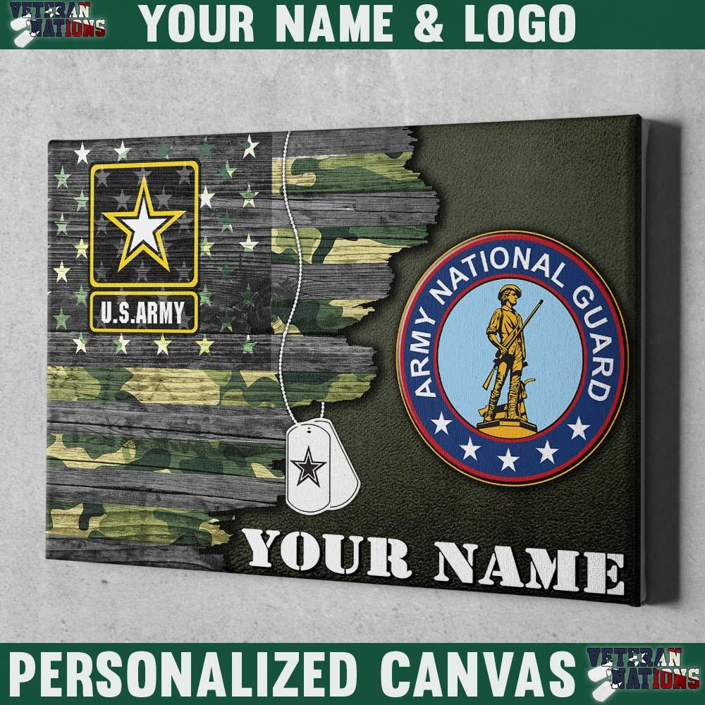 Personalized Canvas - U.S. Army Branch - Personalized Name & Logo-Canvas-Personalized-Army-Branch-Veterans Nation