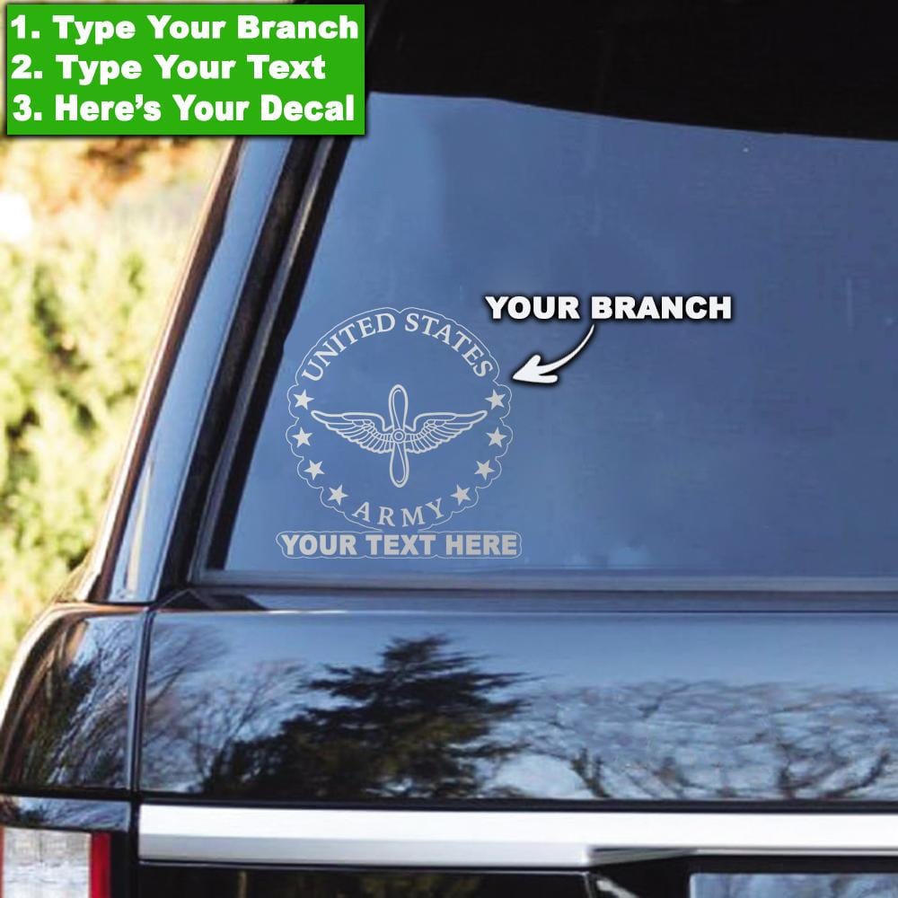 US Army Branch - Personalized Clear Stickers-Decal-Personalized-Army-Branch-Veterans Nation
