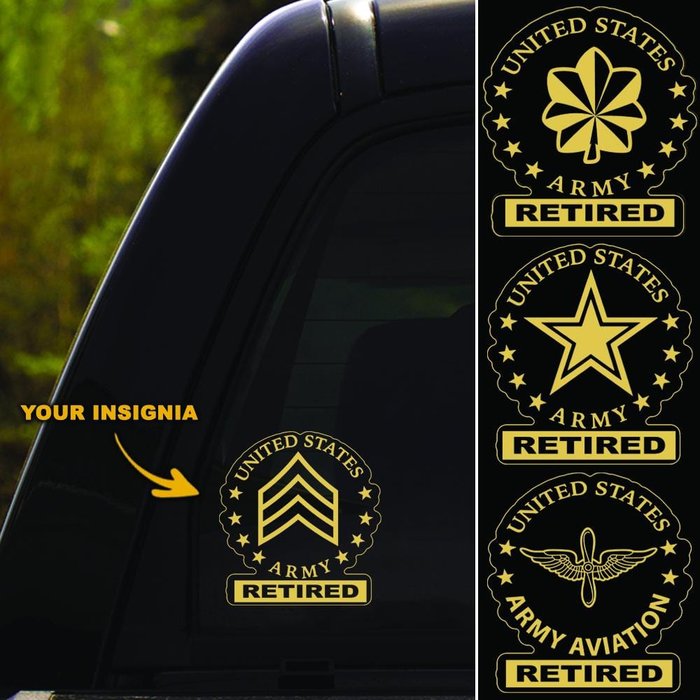 US Army Insignia Retired Clear Stickers-Decal-Army-Veterans Nation
