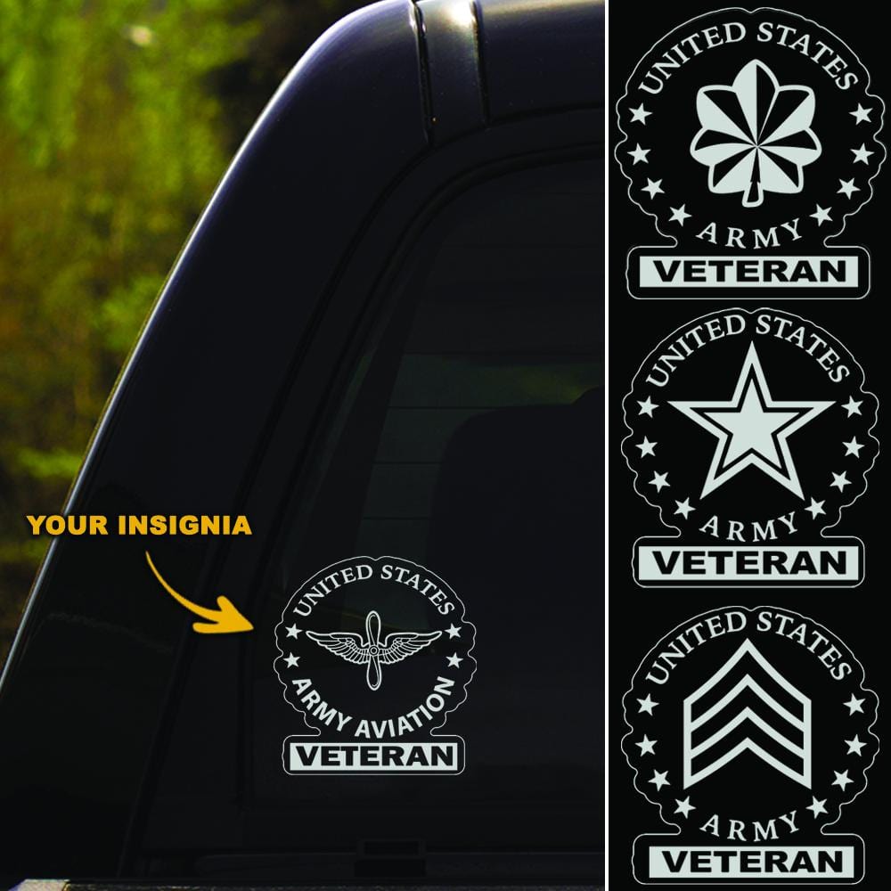 US Army Insignia Veteran Clear Stickers-Decal-Army-Veterans Nation