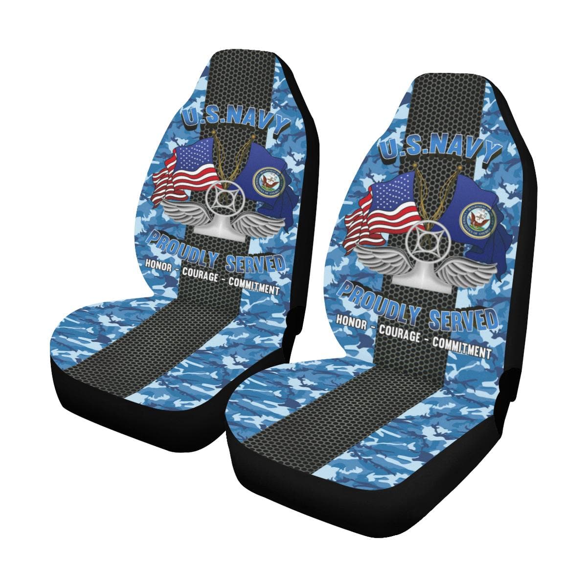 Navy Air Traffic Controller Navy AC Car Seat Covers (Set of 2)-SeatCovers-Navy-Rate-Veterans Nation