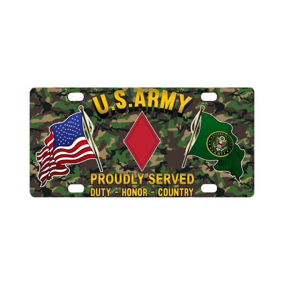 US ARMY 5TH INFANTRY DIVISION- Classic License Plate-LicensePlate-Army-CSIB-Veterans Nation