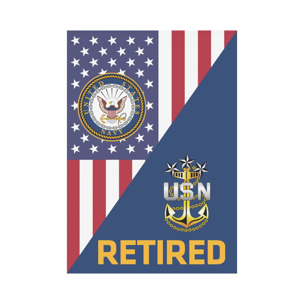 US Navy E-9 Master Chief Petty Officer Of The Navy E9 MCPON Senior Enlisted Advisor Collar Device Retired House Flag 28 inches x 40 inches Twin-Side Printing-HouseFlag-Navy-Collar-Veterans Nation