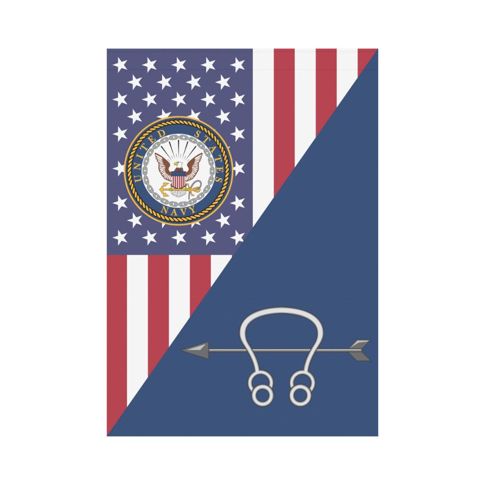 US Navy Sonar Technician Navy ST House Flag 28 inches x 40 inches Twin-Side Printing-HouseFlag-Navy-Rate-Veterans Nation