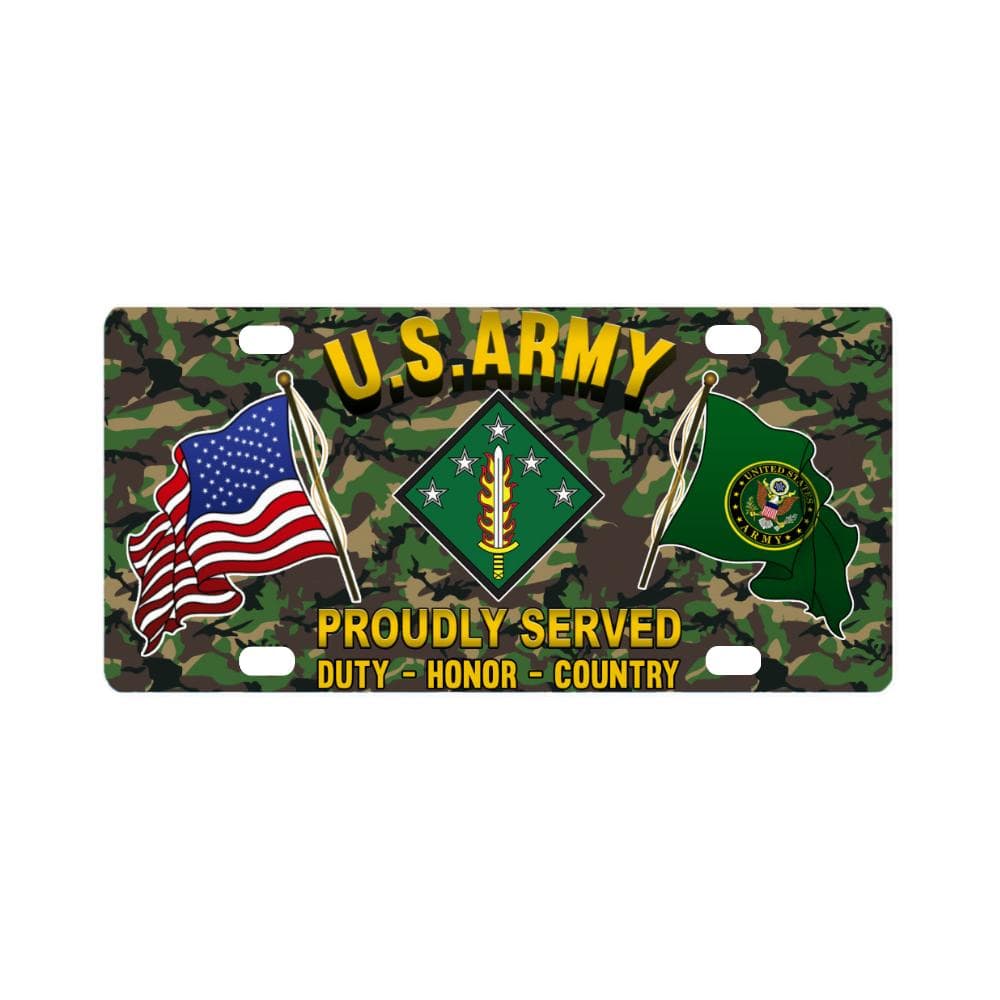 US ARMY 20TH SUPPORT COMMAND (CBRNE)- Classic License Plate-LicensePlate-Army-CSIB-Veterans Nation