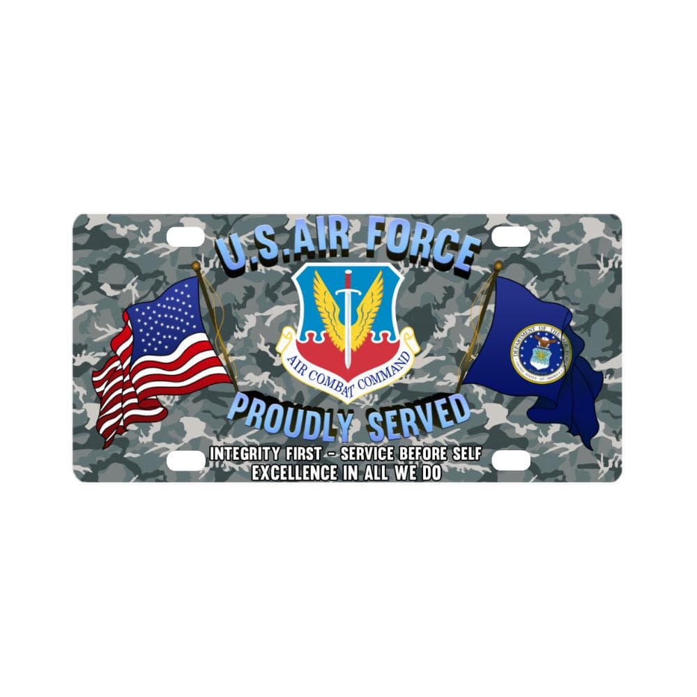 US Air Force Air Combat Command Classic License Pl Classic License Plate-LicensePlate-USAF-Shield-Veterans Nation