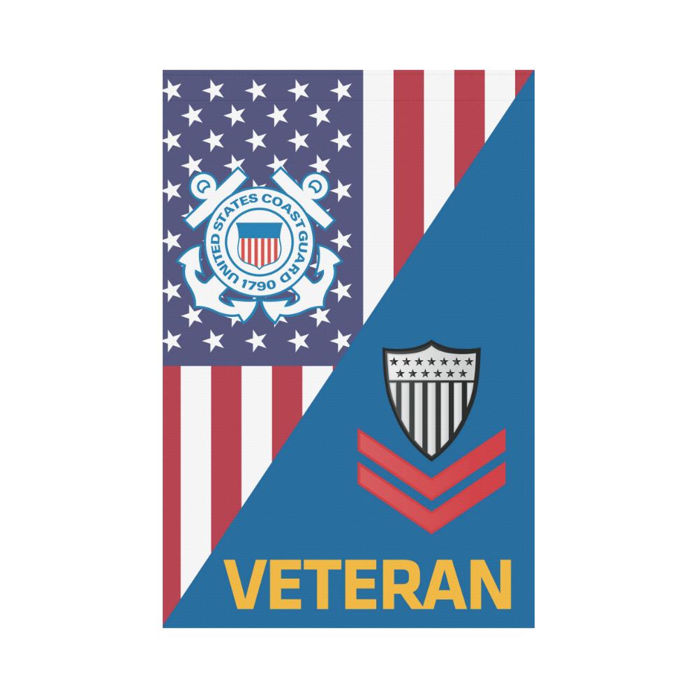 US Coast Guard E-5 Petty Officer Second Class E5 PO2 Veteran Garden Flag/Yard Flag 12 inches x 18 inches Twin-Side Printing-GDFlag-USCG-Collar-Veterans Nation