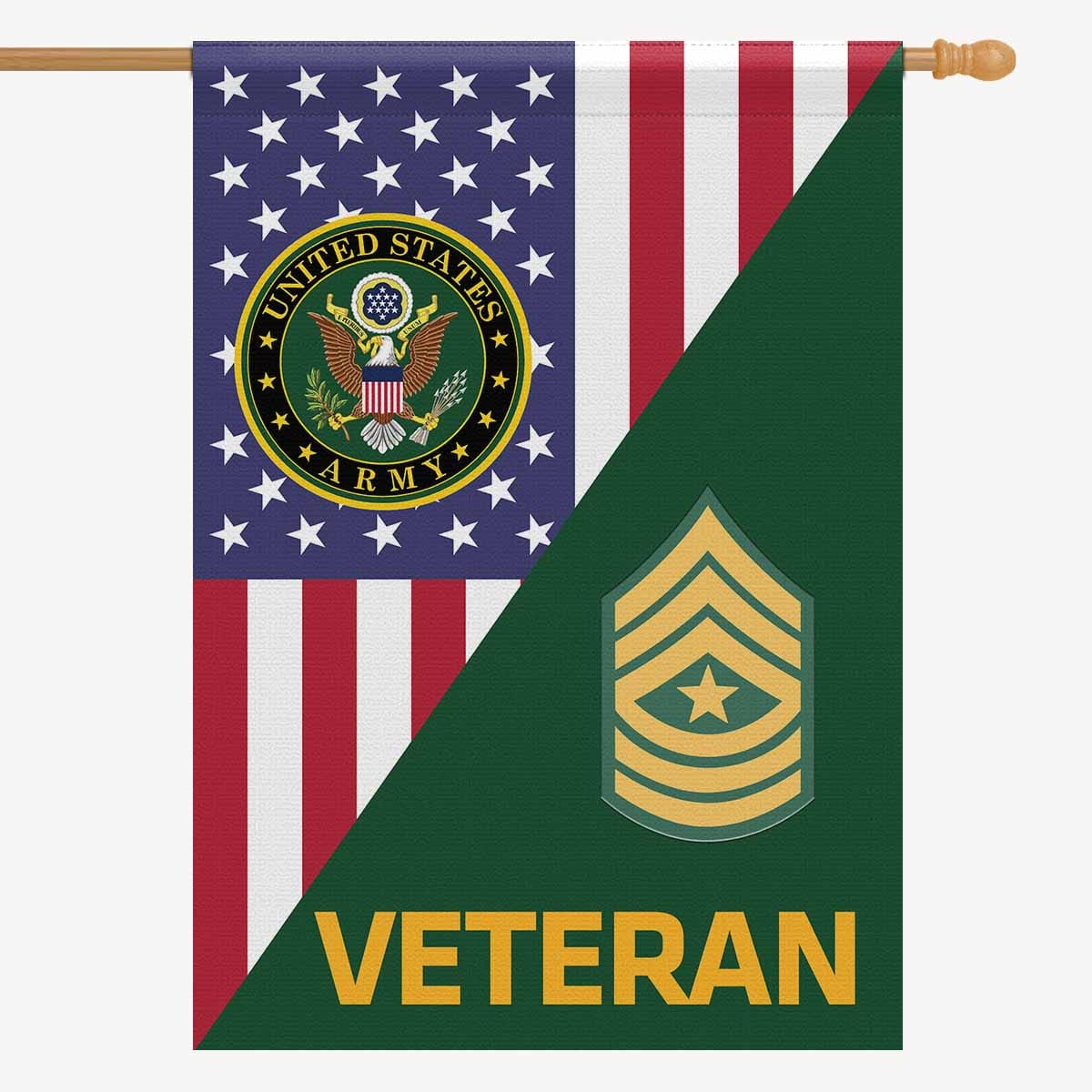 US Army E-9 Sergeant Major E9 SGM Veteran House Flag 28 Inch x 40 Inch 2-Side Printing-HouseFlag-Army-Ranks-Veterans Nation