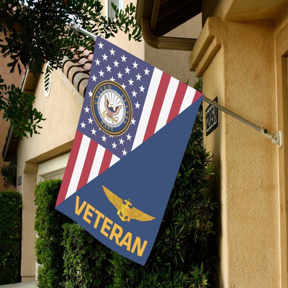 US Navy Naval Astronaut Veteran House Flag 28 inches x 40 inches Twin-Side Printing-HouseFlag-Navy-Badge-Veterans Nation