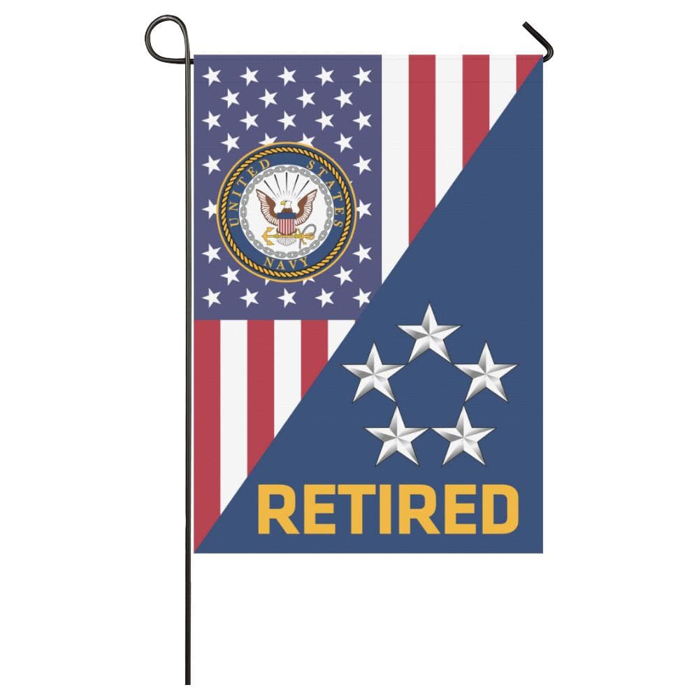 US Navy O-11 Fleet Admiral O11 FADM Flag Officer Retired House Flag 28 inches x 40 inches Twin-Side Printing-HouseFlag-Navy-Officer-Veterans Nation