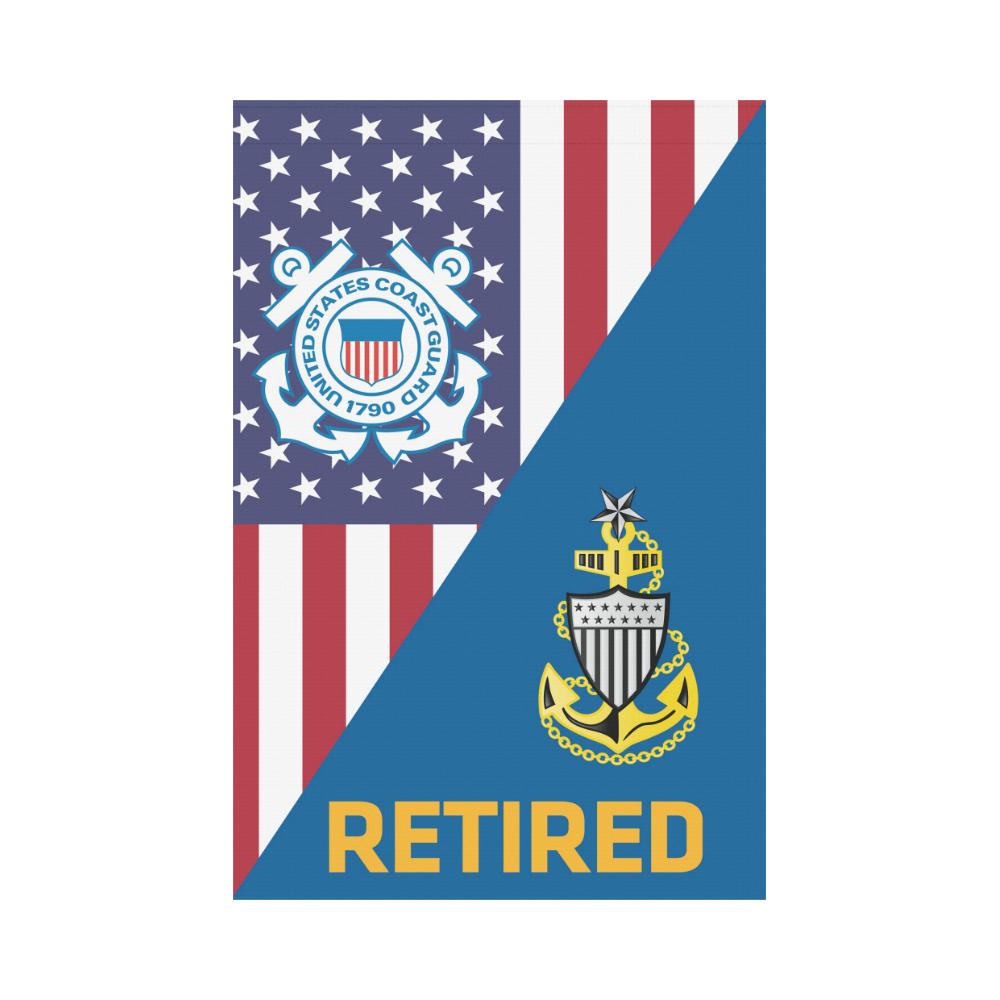 US Coast Guard E-8 Senior Chief Petty Officer E8 SCPO Retired Garden Flag/Yard Flag 12 inches x 18 inches Twin-Side Printing-GDFlag-USCG-Collar-Veterans Nation