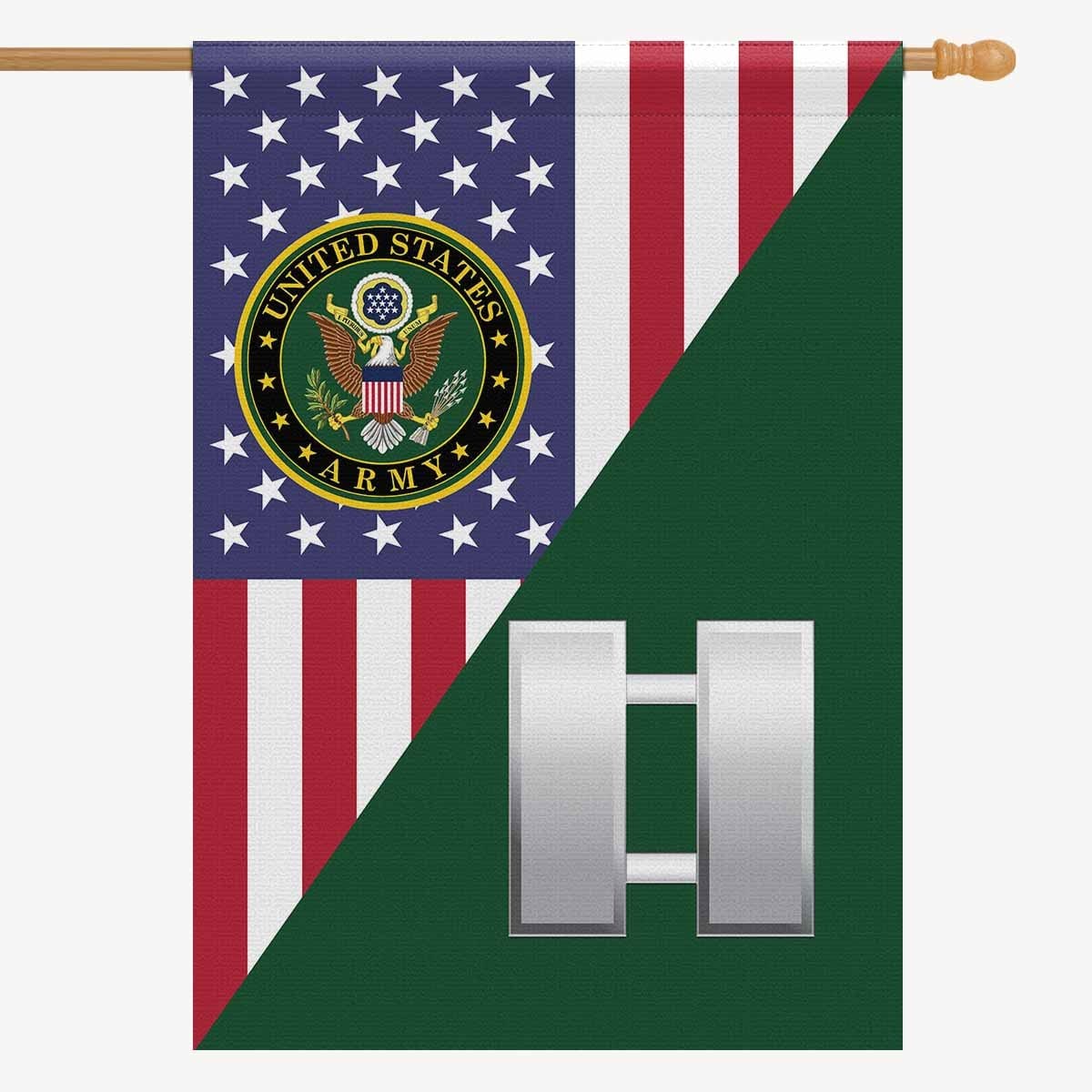 US Army O-3 Captain O3 CPT House Flag 28 Inch x 40 Inch 2-Side Printing-HouseFlag-Army-Ranks-Veterans Nation