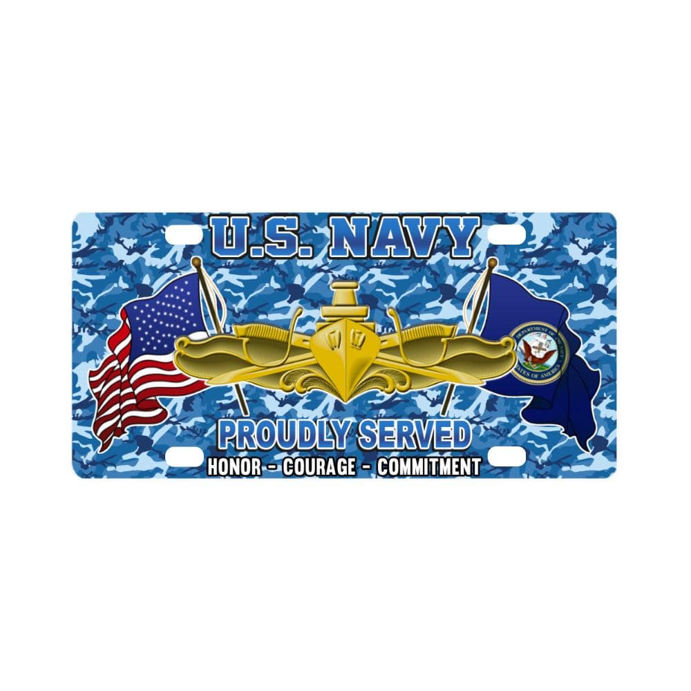 US Navy Surface Warfare Officer Classic License Pl Classic License Plate-LicensePlate-Navy-Badge-Veterans Nation