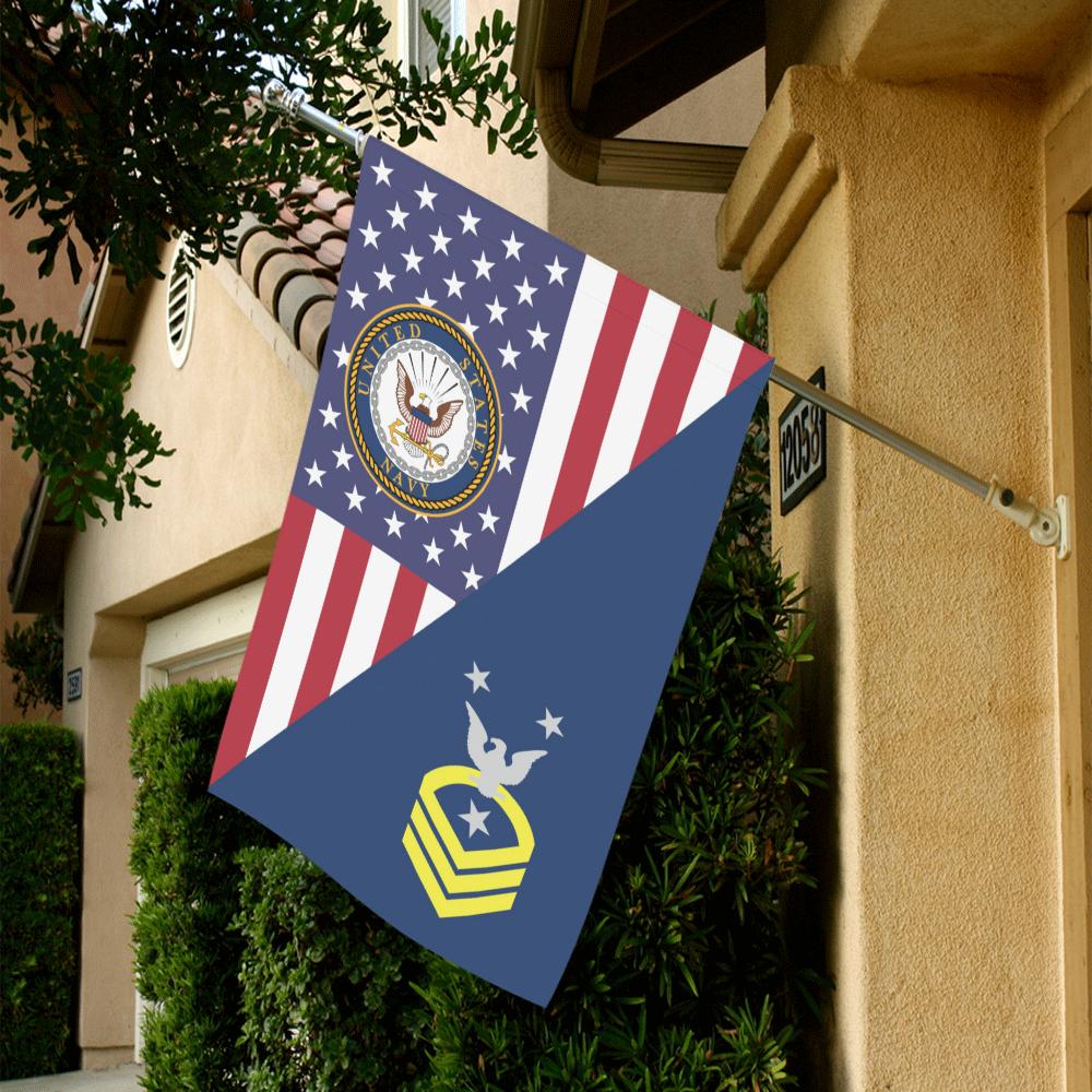 US Navy E-9 Command Master Chief Petty Officer E9 CMDCM Senior Enlisted Advisor Collar Device House Flag 28 inches x 40 inches Twin-Side Printing-HouseFlag-Navy-Collar-Veterans Nation