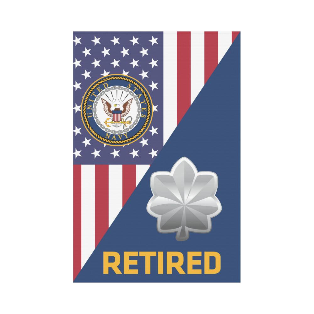 US Navy O-5 Commander O5 CDR Senior Officer Retired Garden Flag/Yard Flag 12 inches x 18 inches Twin-Side Printing-GDFlag-Navy-Officer-Veterans Nation