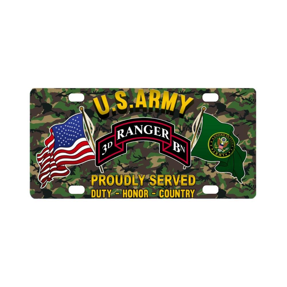 US ARMY 75TH RANGER REGIMENT 3ND BATTALION - Classic License Plate-LicensePlate-Army-CSIB-Veterans Nation