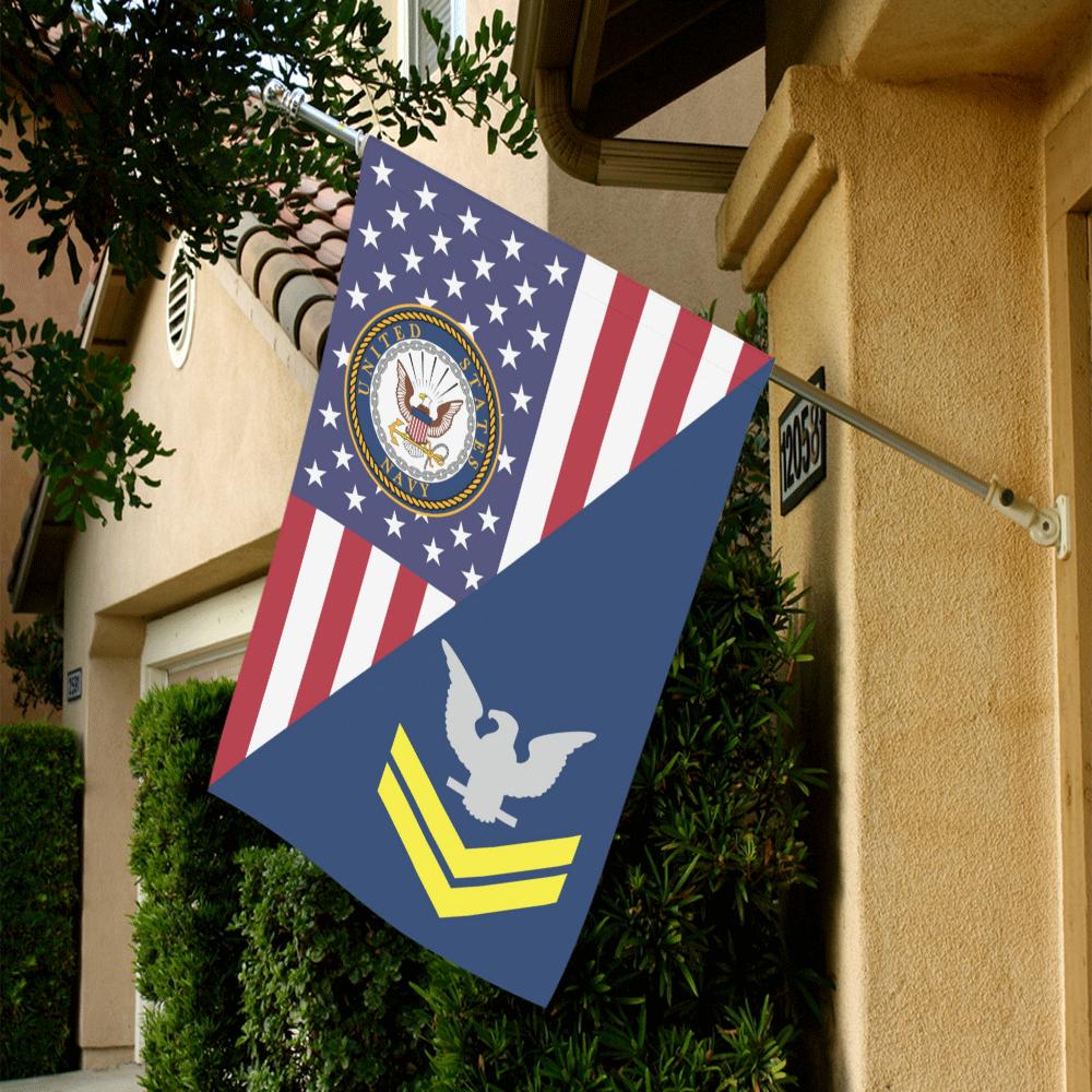 US Navy E-5 Petty Officer Second Class E5 PO2 Gold Stripe Collar Device House Flag 28 inches x 40 inches Twin-Side Printing-HouseFlag-Navy-Collar-Veterans Nation
