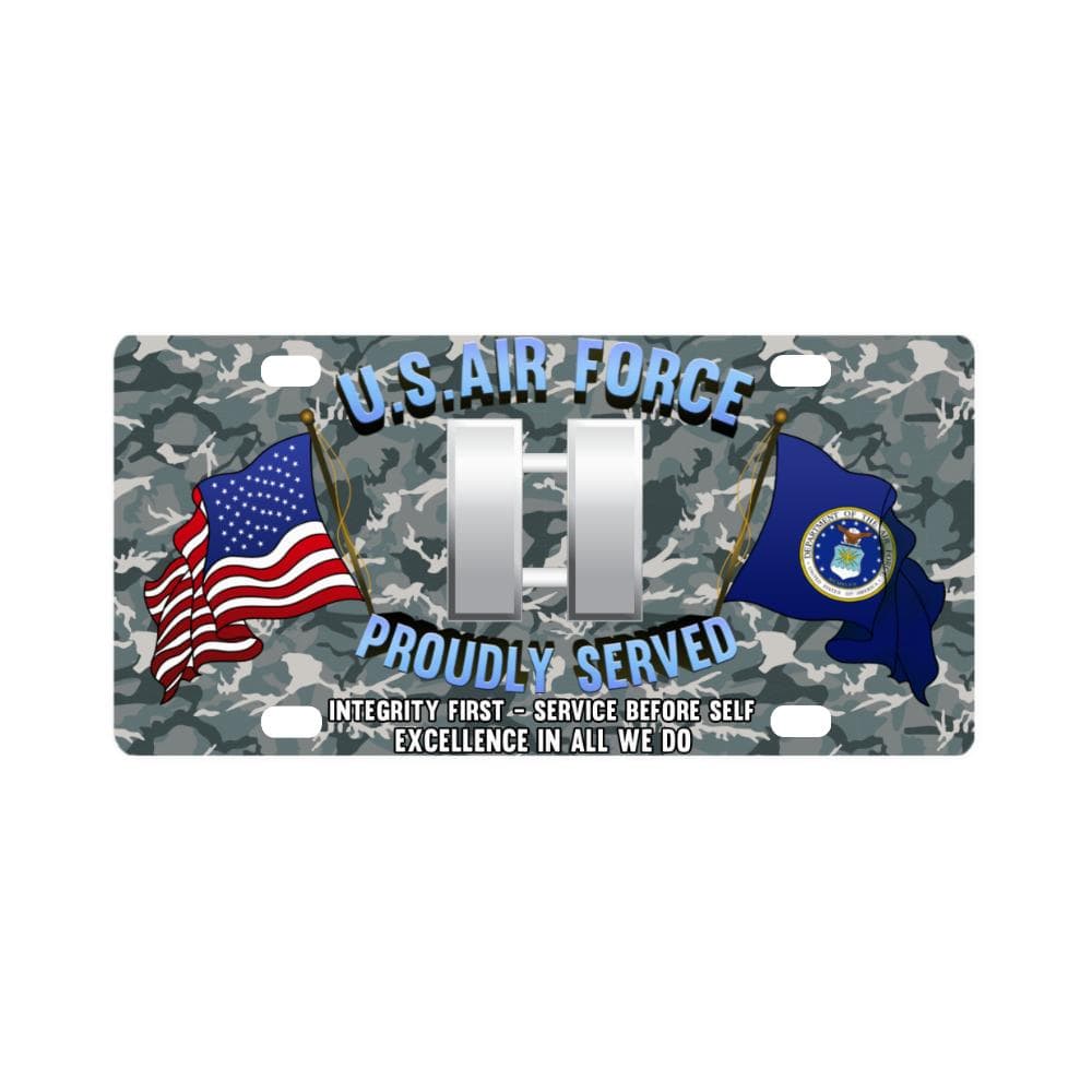 US Air Force O-3 Captain Capt O3 Commissioned Offi Classic License Plate-LicensePlate-USAF-Ranks-Veterans Nation