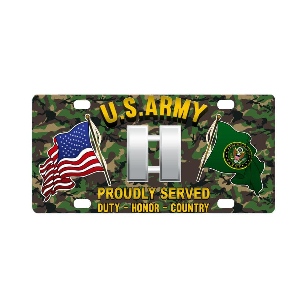 US Army O-3 Captain O3 CPT Commissioned Officer Ra Classic License Plate-LicensePlate-Army-Ranks-Veterans Nation