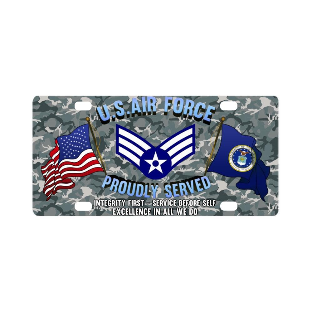 US Air Force E-4 Senior Airman SrA E4 Enlisted Air Classic License Plate-LicensePlate-USAF-Ranks-Veterans Nation