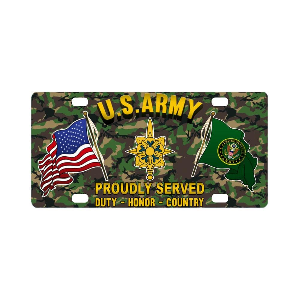 US Army Military Intelligence Branch Proudly Plate Classic License Plate-LicensePlate-Army-Branch-Veterans Nation