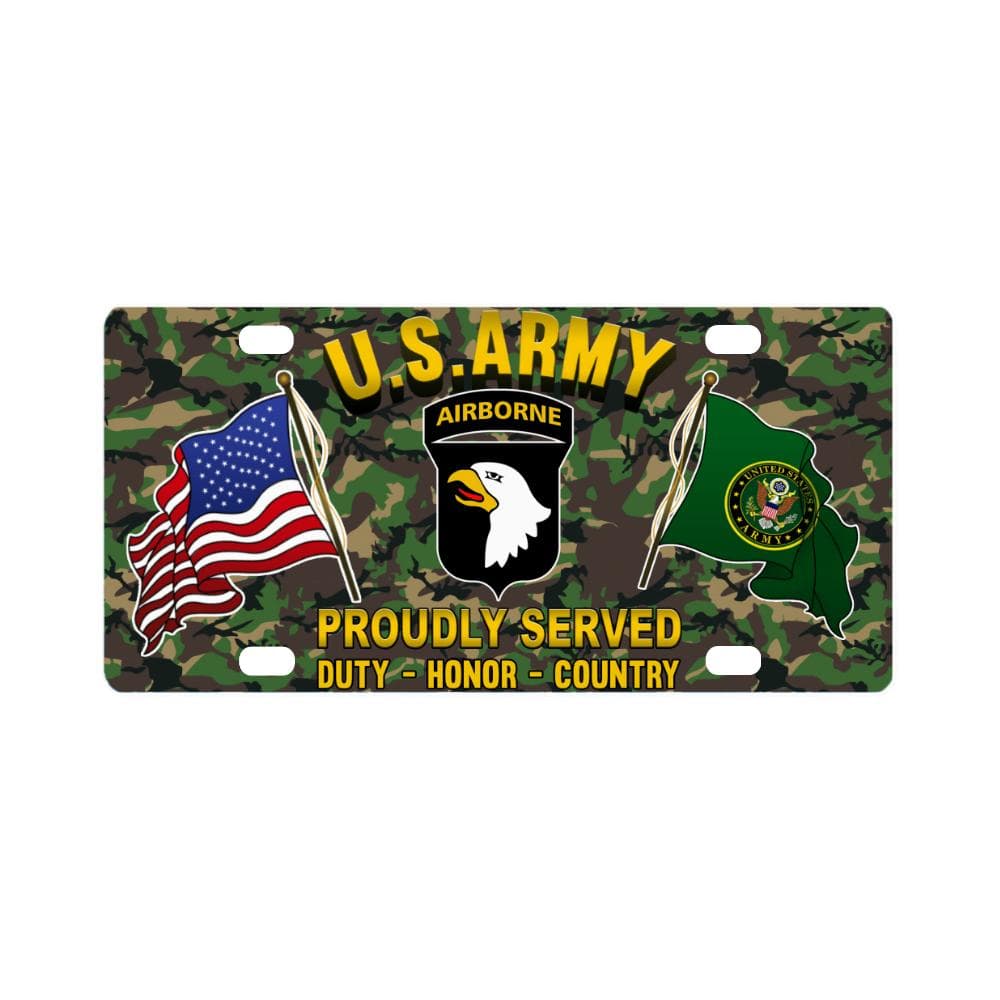 US ARMY 101ST AIRBORNE DIVISION - Classic License Plate-LicensePlate-Army-CSIB-Veterans Nation