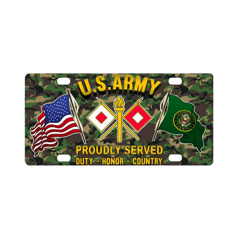 US Army Signal Corps Proudly Plate Frame Classic License Plate-LicensePlate-Army-Branch-Veterans Nation