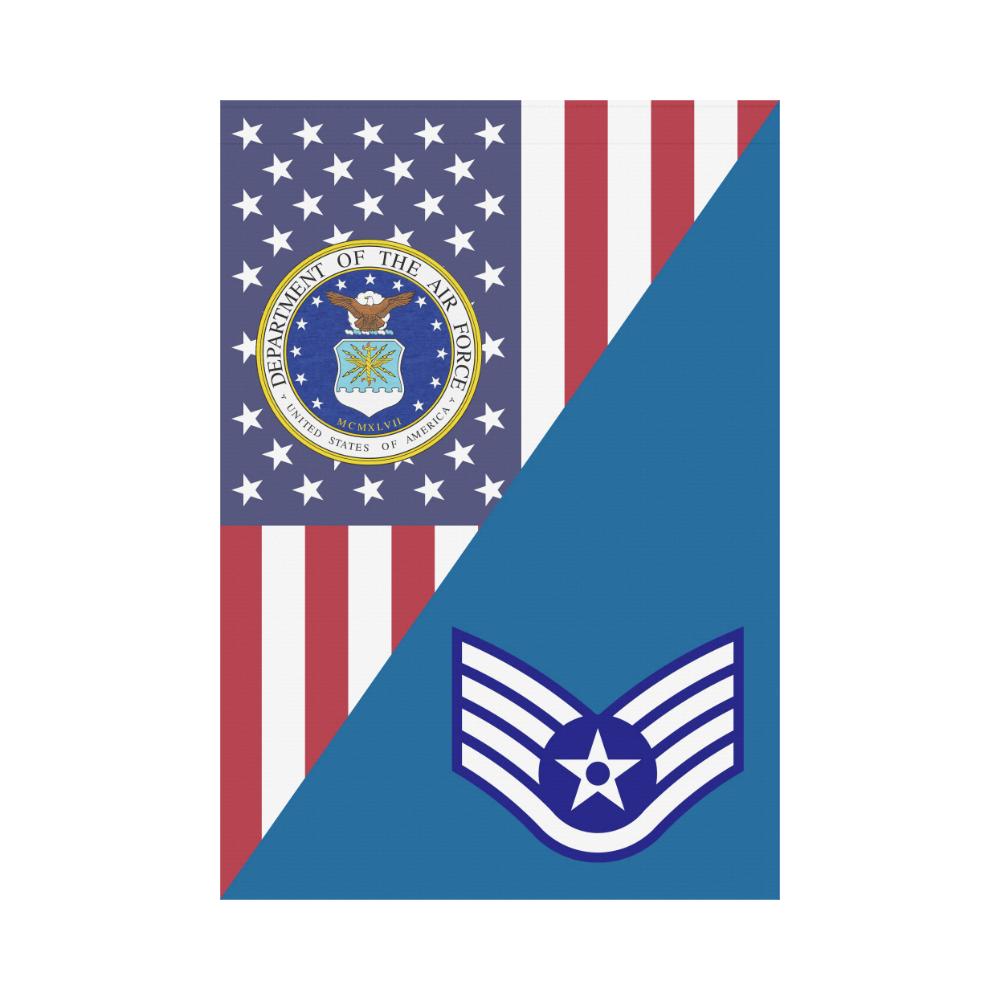 US Air Force E-5 Staff Sergeant Sgt House Flag 28 inches x 40 inches Twin-Side Printing-HouseFlag-USAF-Ranks-Veterans Nation