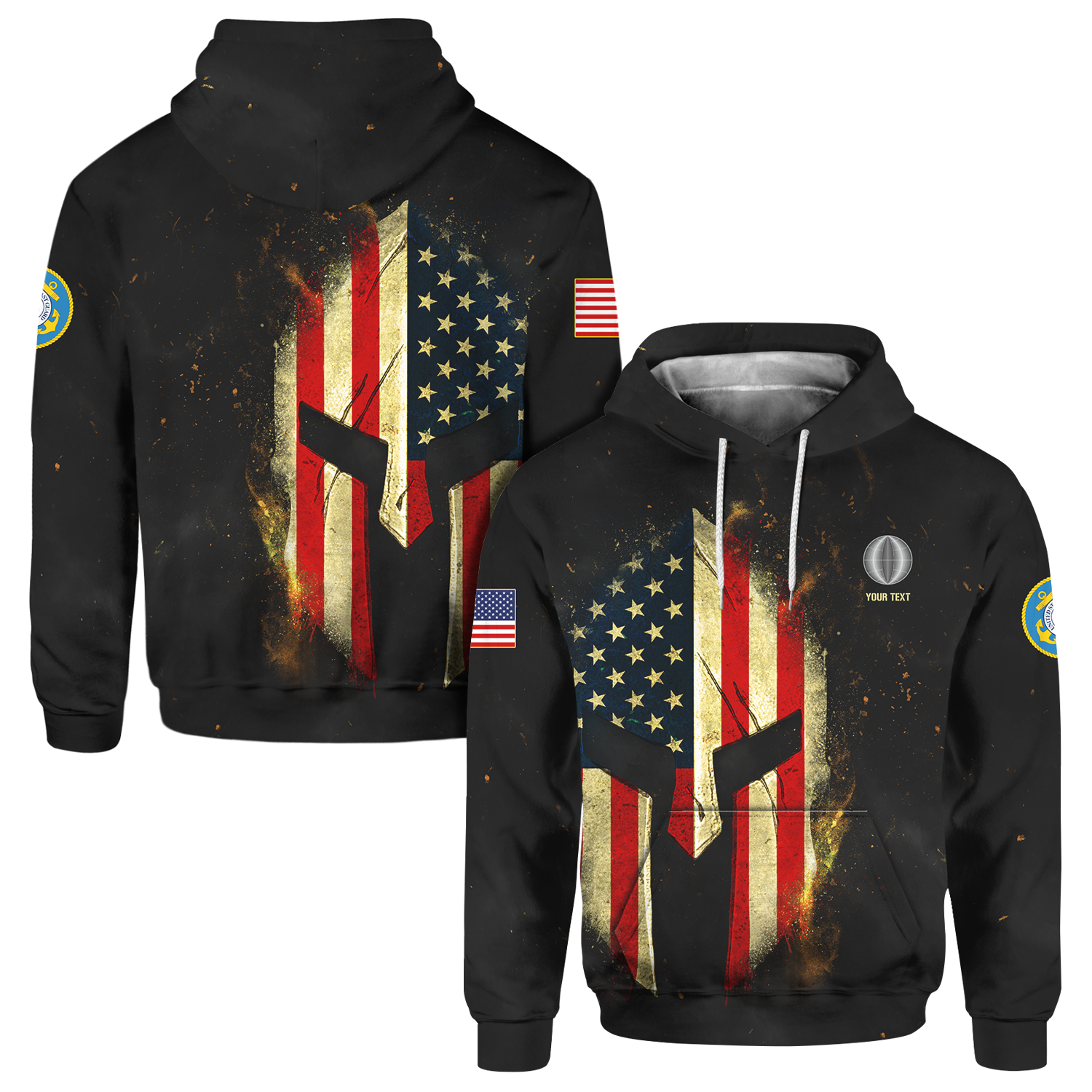 Custom 3D All Over Prints Hoodie, Personalized Name And Ranks, Spartan Warrior-AOV-Custom-Veterans Nation